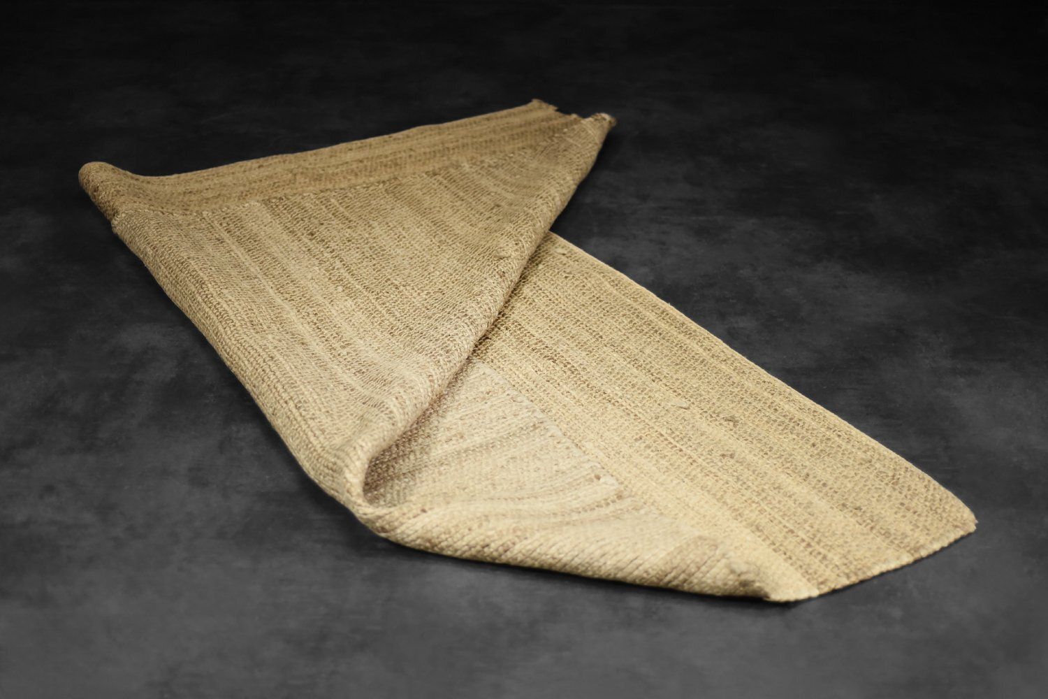 Vintage Indian Natural Brown Flatwoven Jute Rug, 1970s photo buy