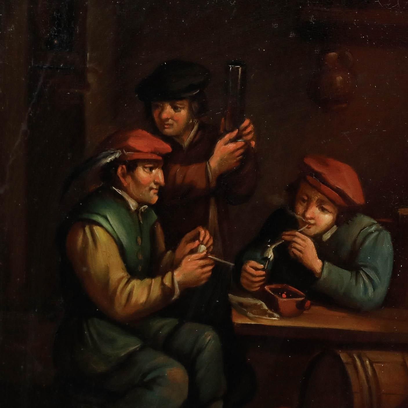 Follower Of David Teniers (1610 1690) 20th Century Oil, Tavern Scene photo Art