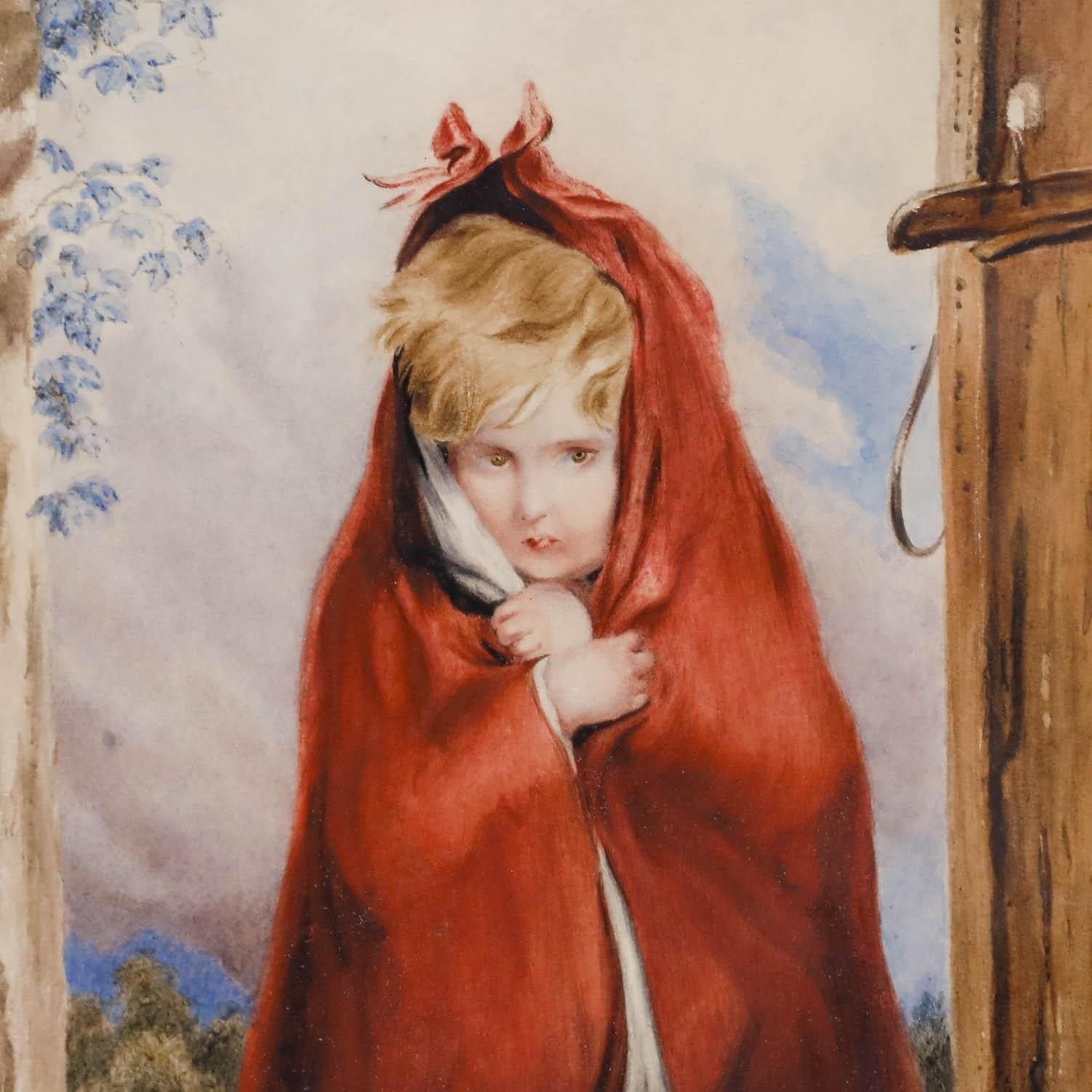 Paul Falconer Poole Ra (1807 1879) 1861 Watercolour, Little Red Riding Hood photo Art