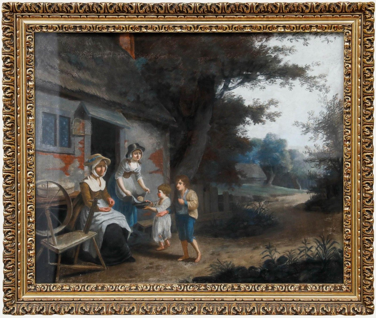 Follower Of Francis Wheatley Ra Framed 19th Century Pastel, Buying Bread