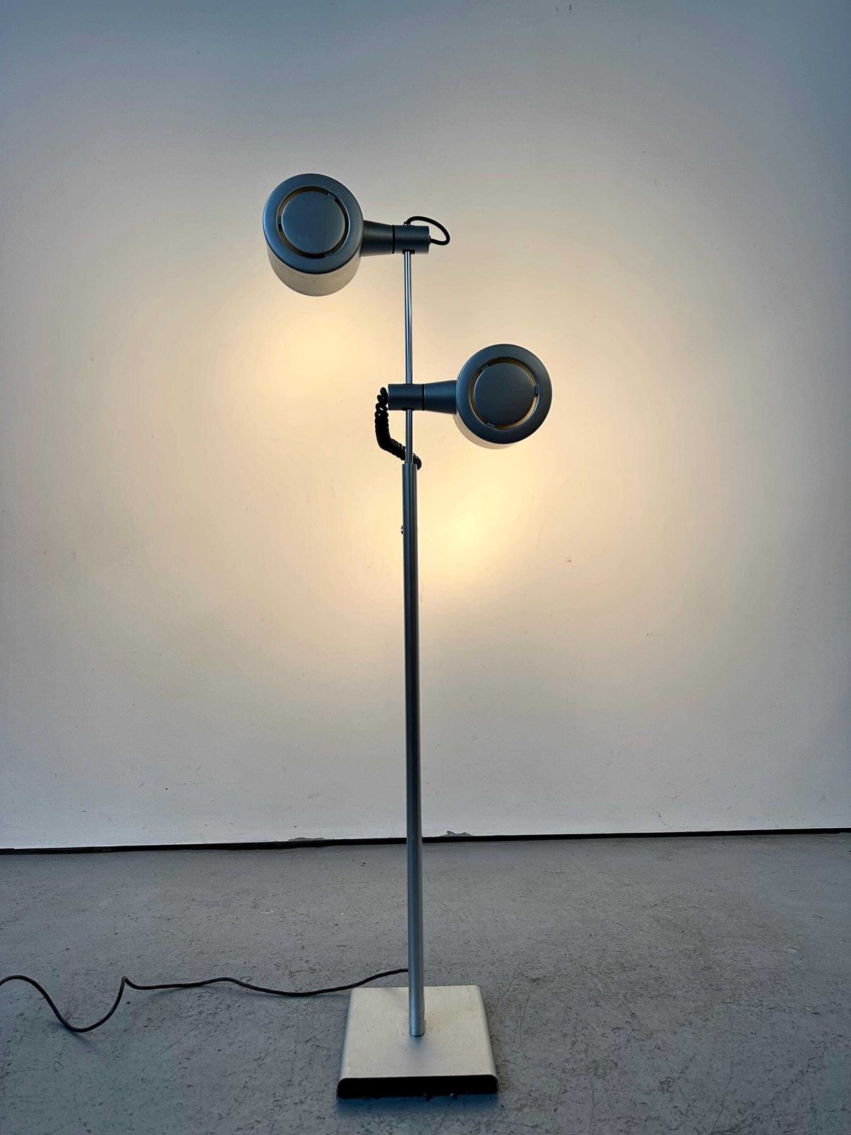 Vintage Conelight  Aluminium Double Spot Floor Lamp Ronald Homes /  Peter Nelson 1960 79. Rotaflex. photo furniture