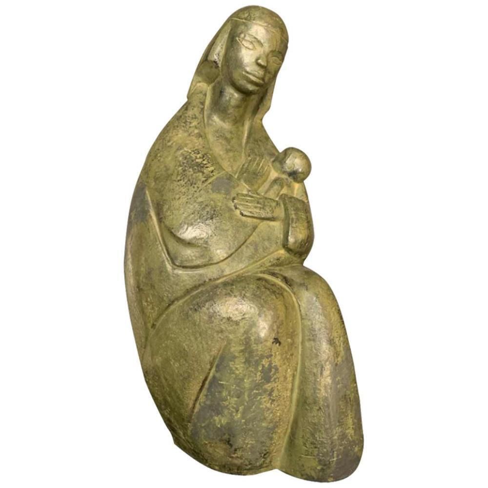 Art Paul Baeke, Modernist Art Deco Maternity Woman & Child, 1958, Concrete photo