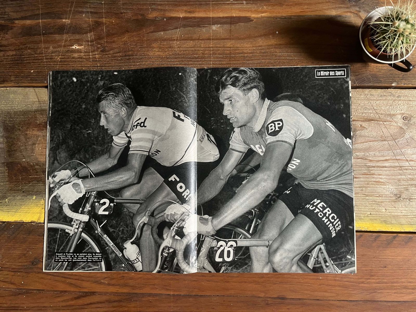 Felice Gimondi / Raymond Poulidor Vintage Cycling Poster   1966 Tour De France
