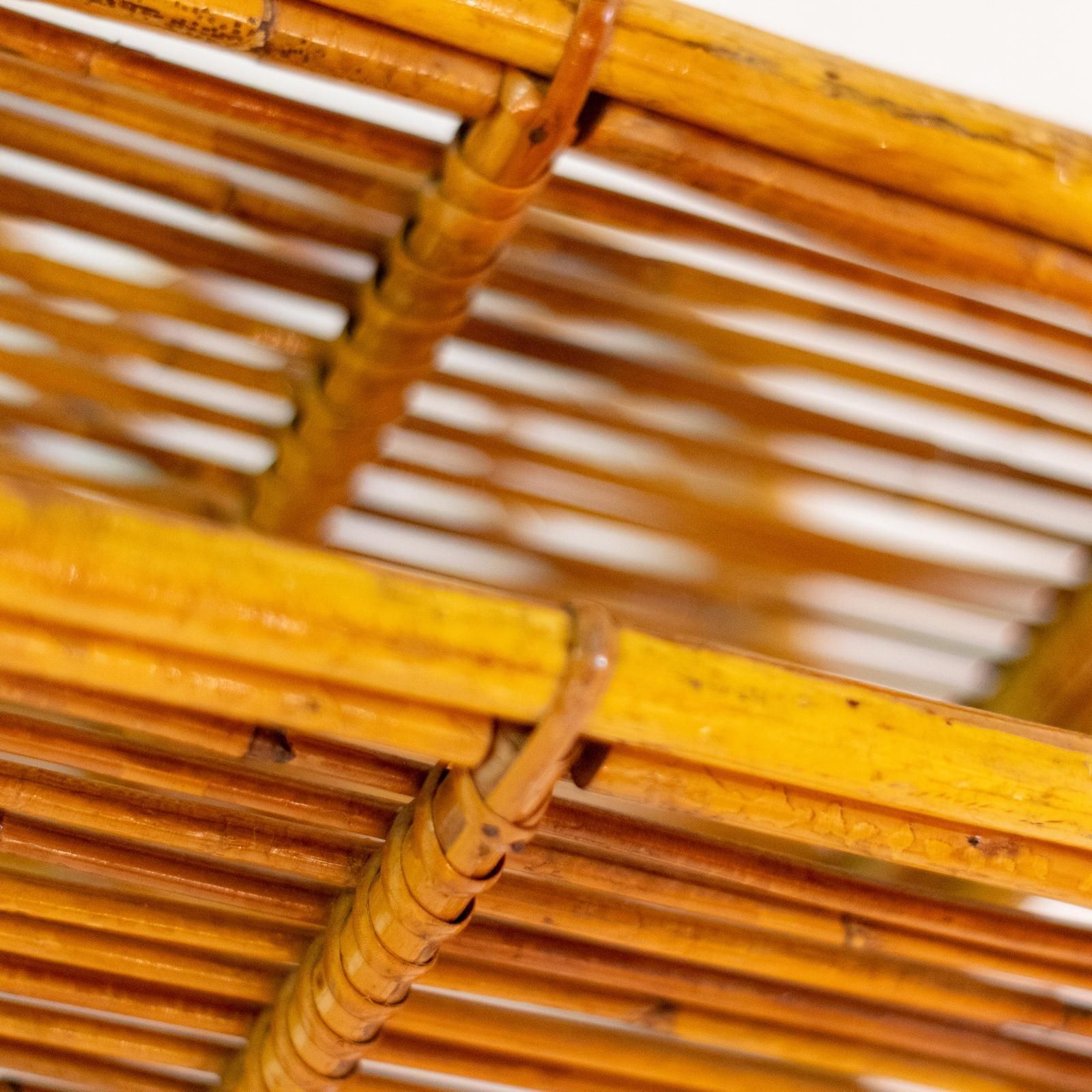 photo furniture Mid Century Italian Small Bamboo And Rattan Bookcase, 1960s
