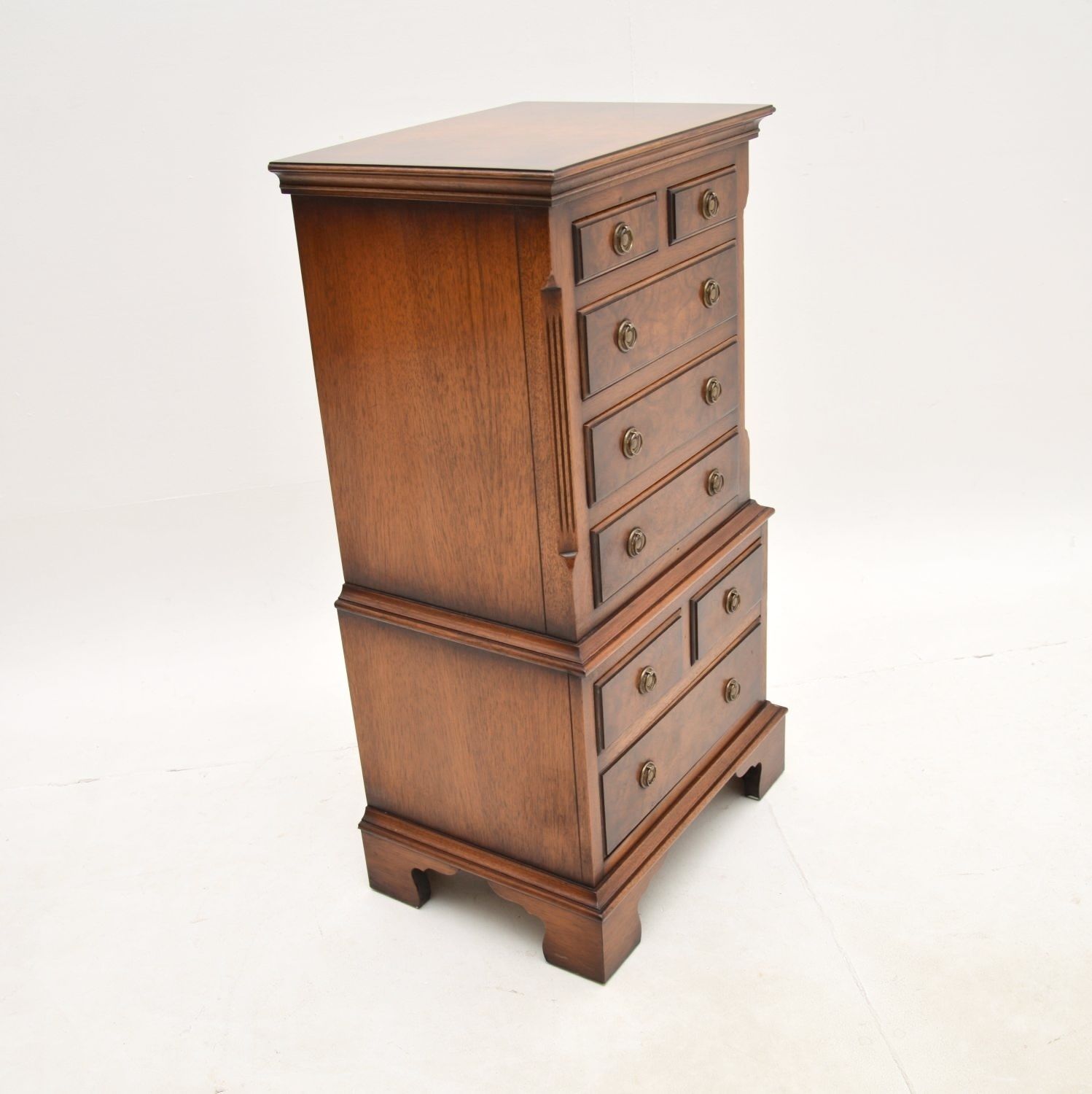 Small Antique Burr Walnut Chest Of Drawers photo vintage