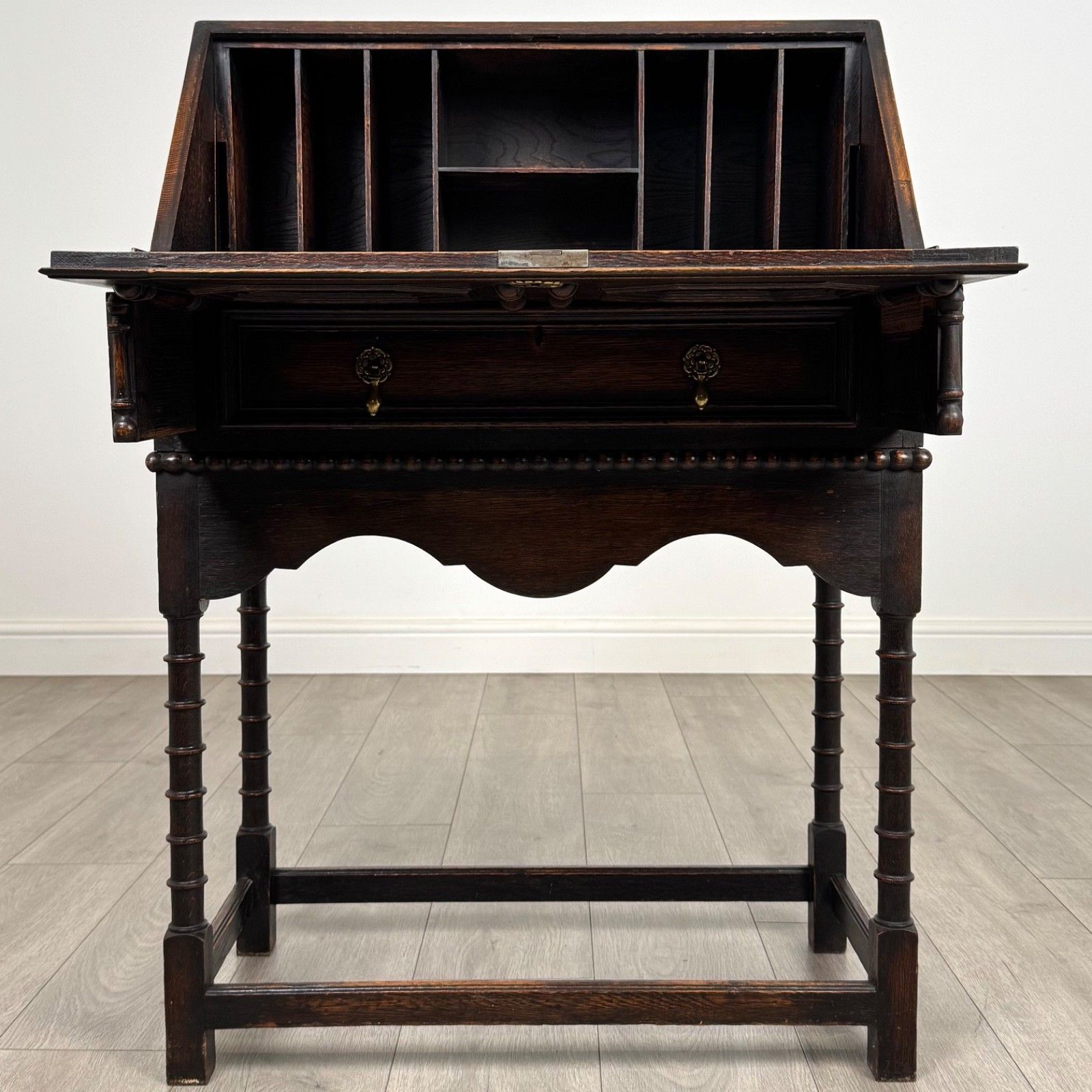 Antique 20th Century Jacobean Style Bureau In Oak photo furniture