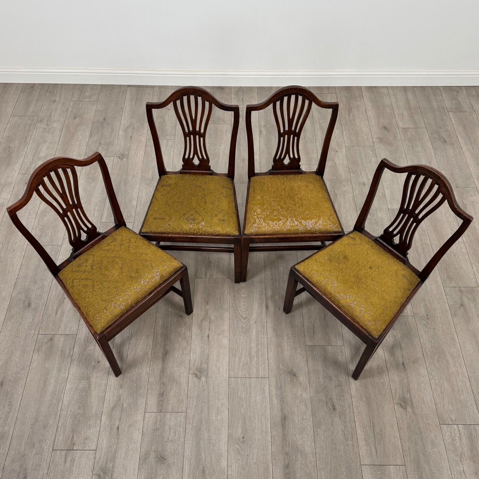 Antique 18th Century Set Of 4 Mahogany Dining Chairs photo vintage