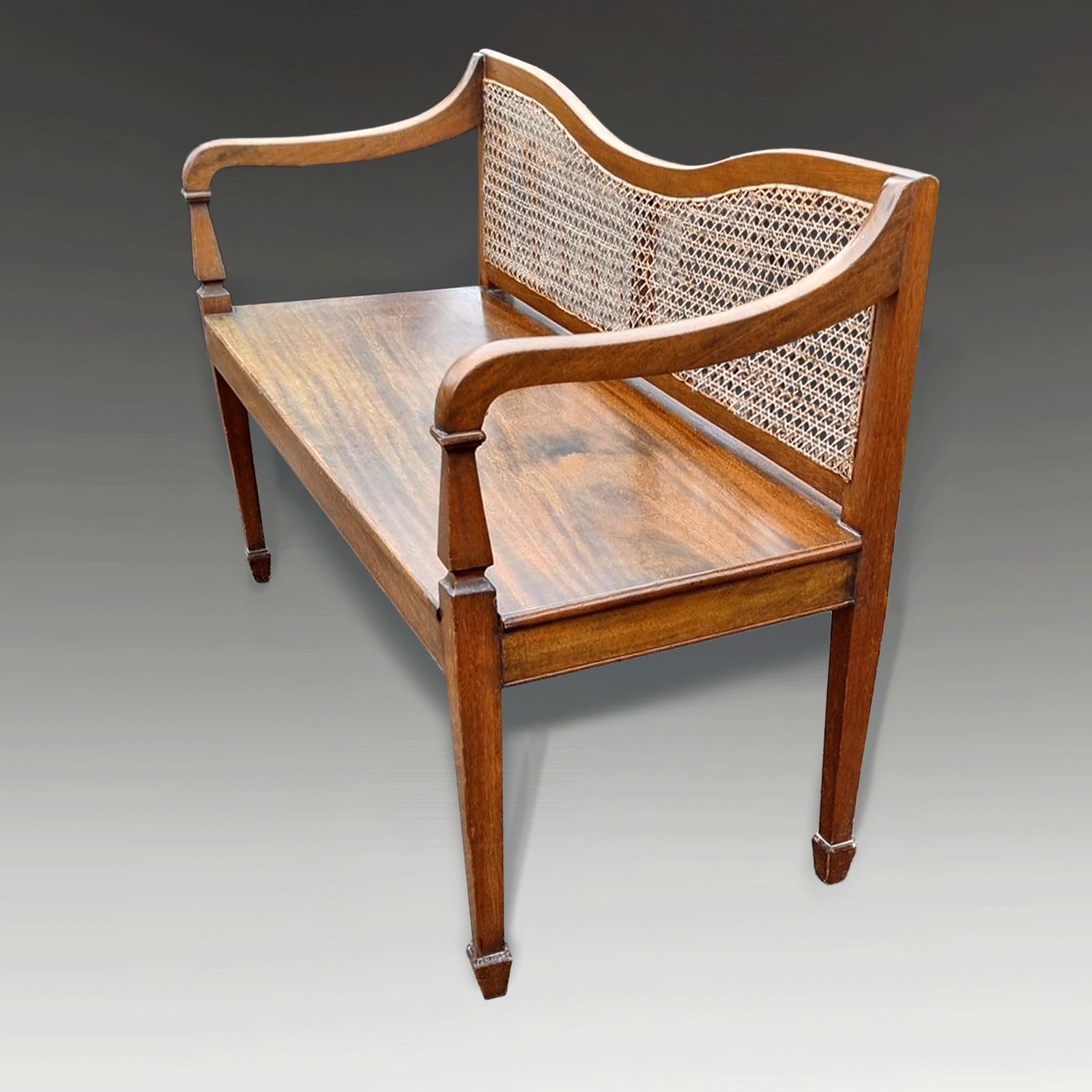 Superb Antique Late 19thc French Fruitwood Caned Bench 118cm Wide photo furniture