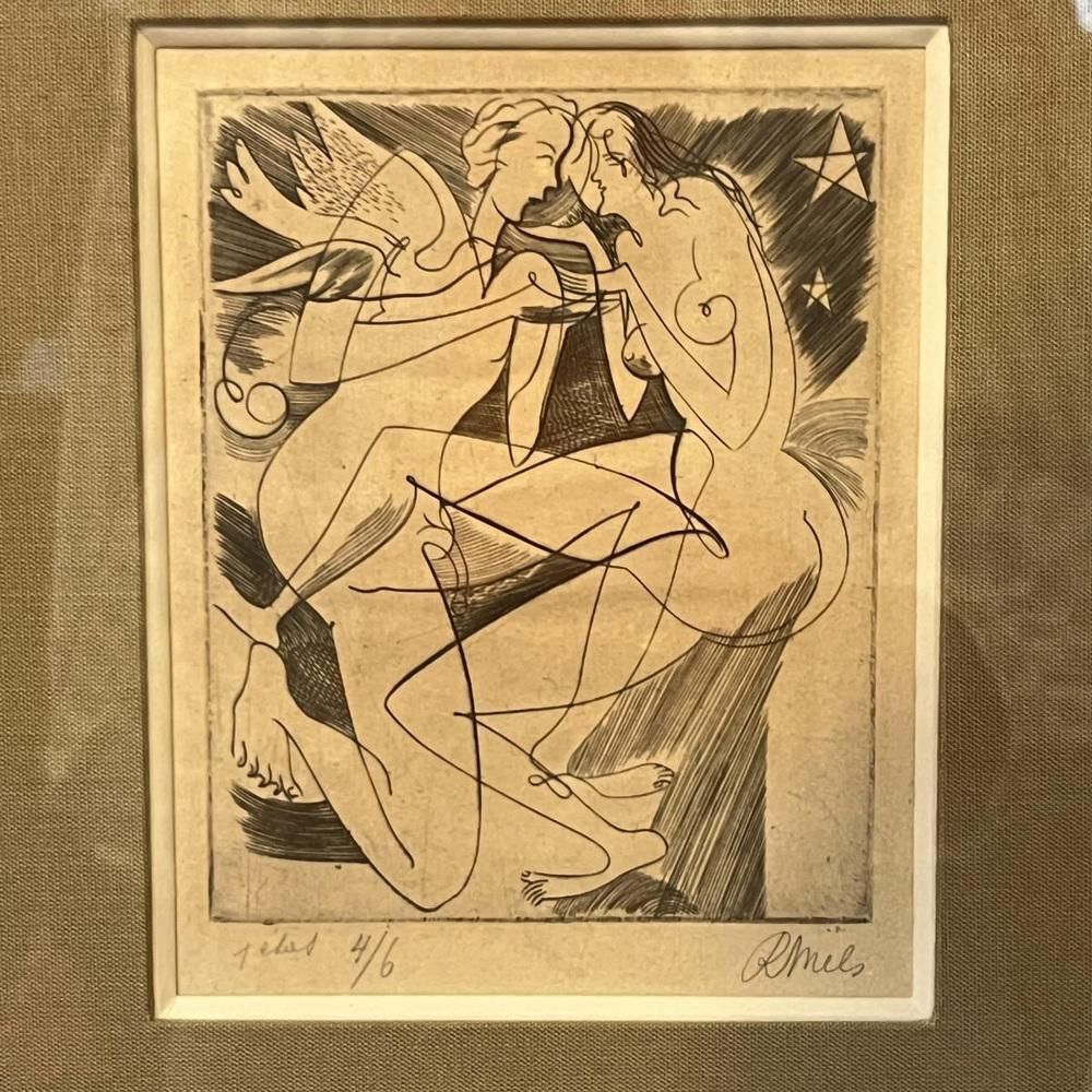 René Mels (Meulemans), Composities, Etsen, 1945, Set Van 3 photo Kunst