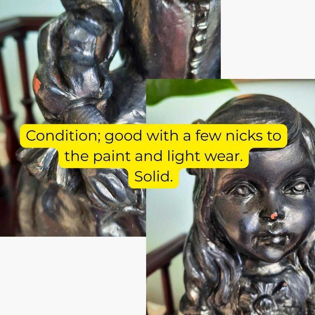 Urregui Cold Painted Terracotta Sculpture Of Princess Margarita From Painting Las Meninas De Velazquez. photo 70.0
