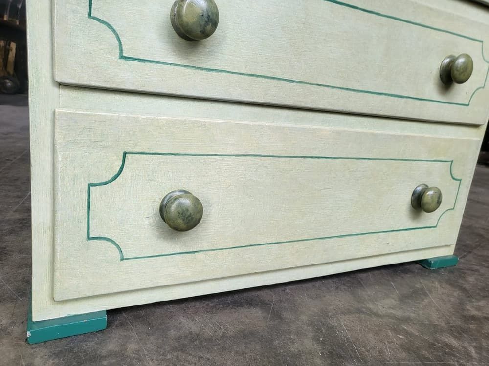 Antique Victorian Painted Small Low Chest Of Drawers photo 195.0