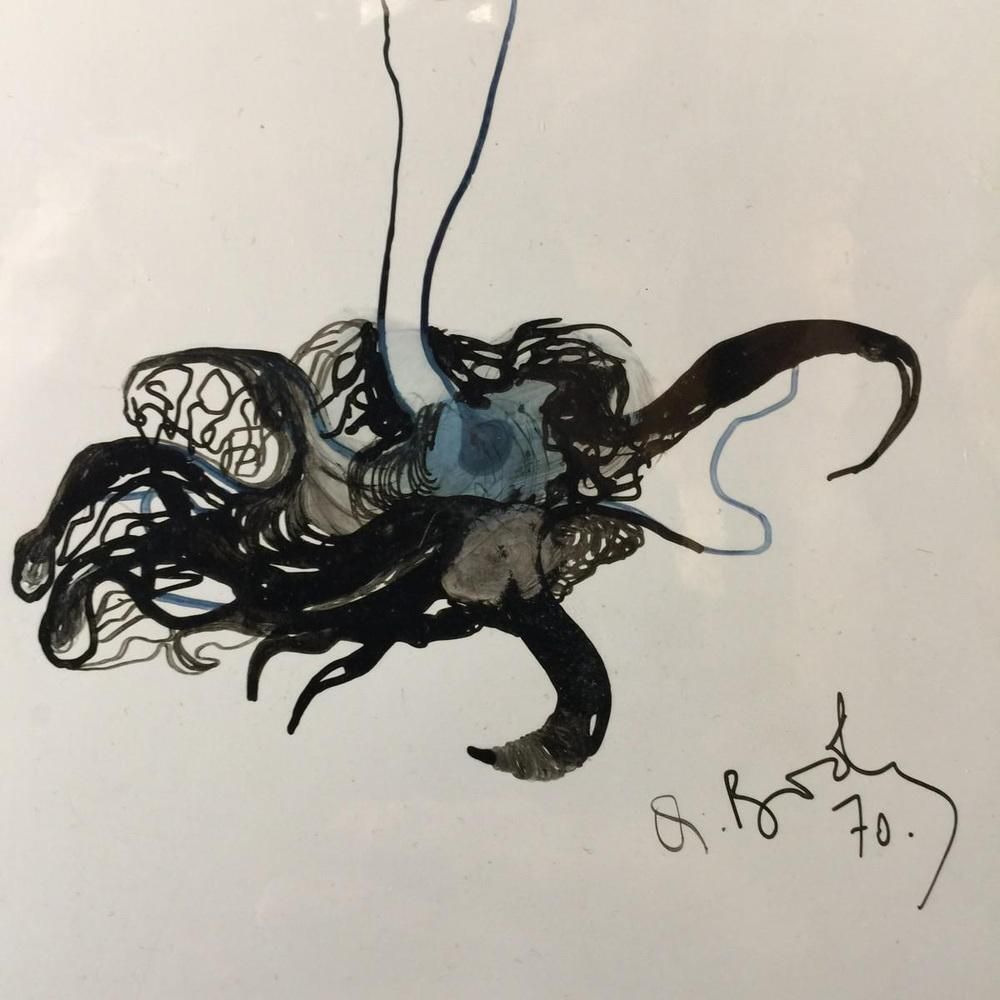 Anne Body, For Madam, It Will Be A Jellyfish, Oil On Paper, 1970s photo for sale