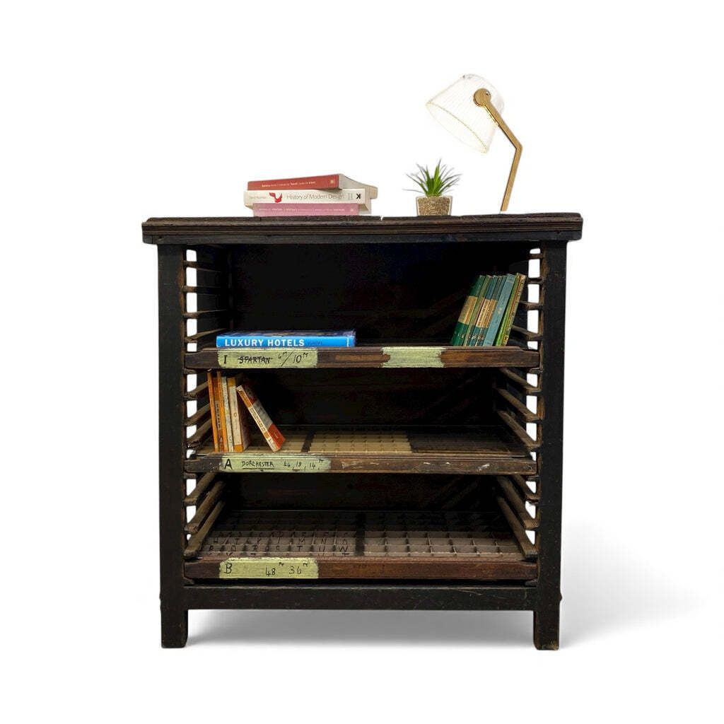 Bookcase Print Rack Antique, Mid 20th Century