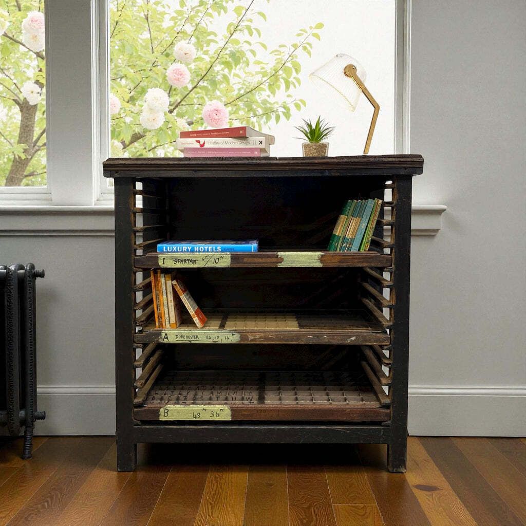 Bookcase Print Rack Antique, Mid 20th Century photo for sale