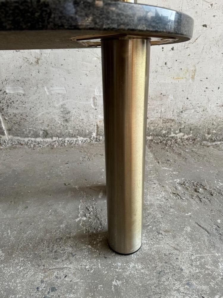 Vintage Coffee Table In Granite And Stainless Steel, 1980s photo Furniture