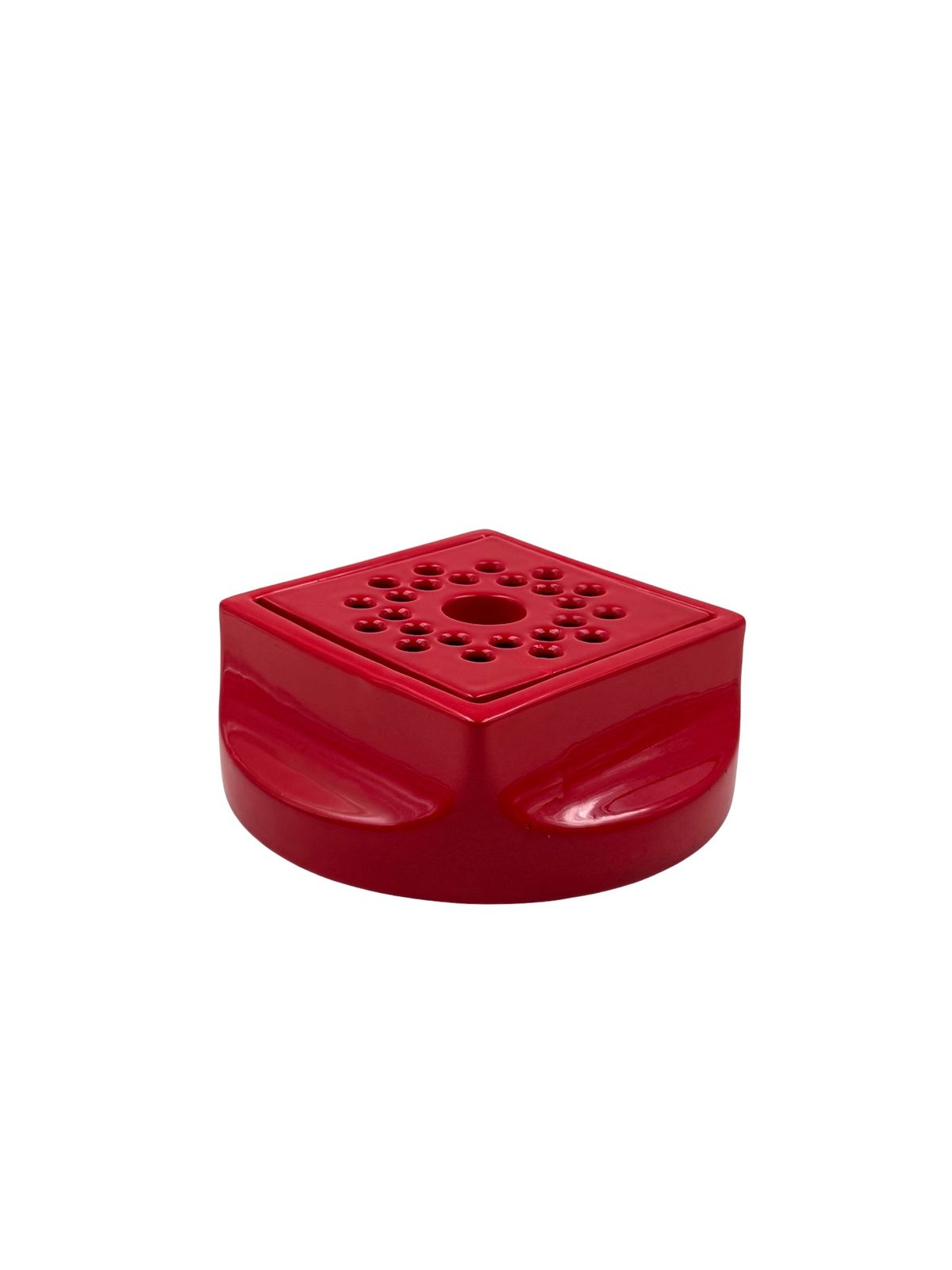 Space Age Red Ceramic Ashtray, Studio Opi, Gabbianelli Italy Ca. 1970 photo vinterior