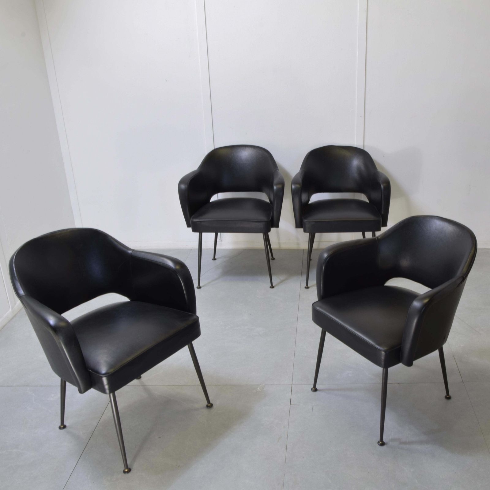 Eero Saarinen In The Manner Armchairs In Sky 1960s. photo furniture