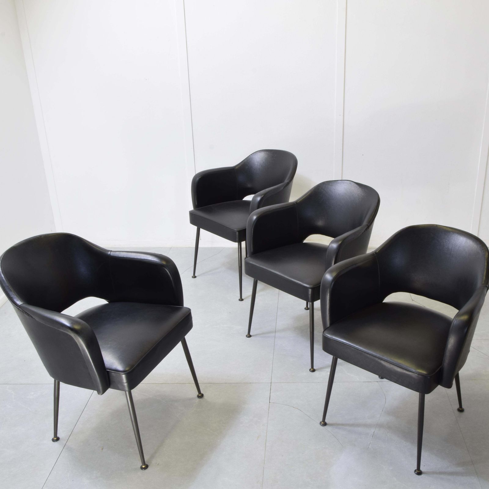 Eero Saarinen In The Manner Armchairs In Sky 1960s. photo for sale