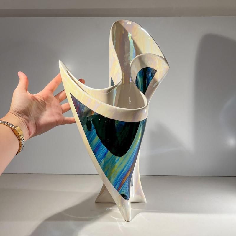 Sculpturaal Iriserende Keramische Vaas, Jaren 1960–1970 photo for sale