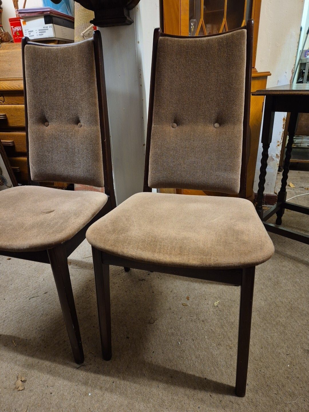 Pair Of Vintage, Mid Century Dining Chairs photo for sale