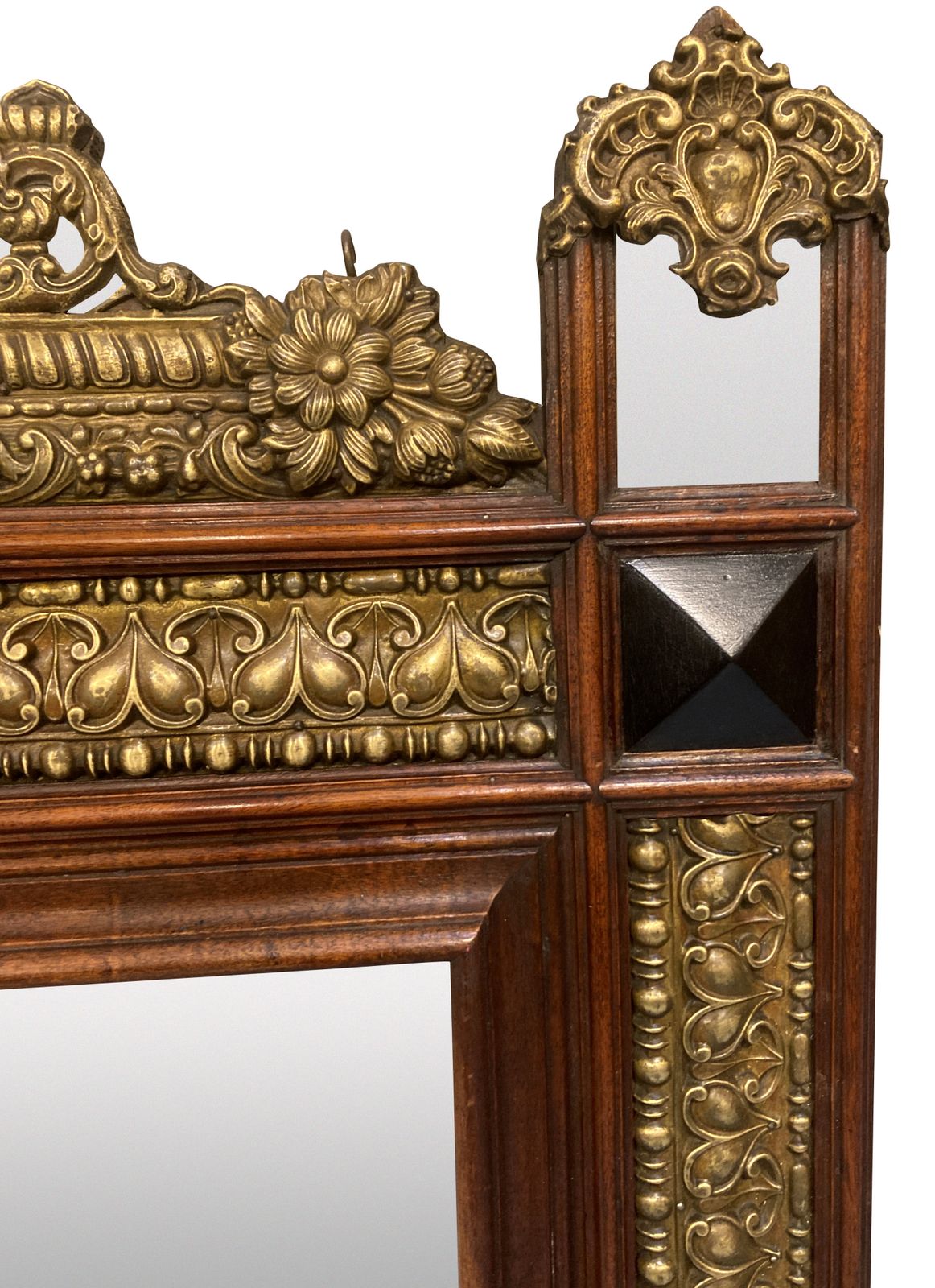 A XIX Century Flemish Mirror With Fine Repousse Brass photo furniture