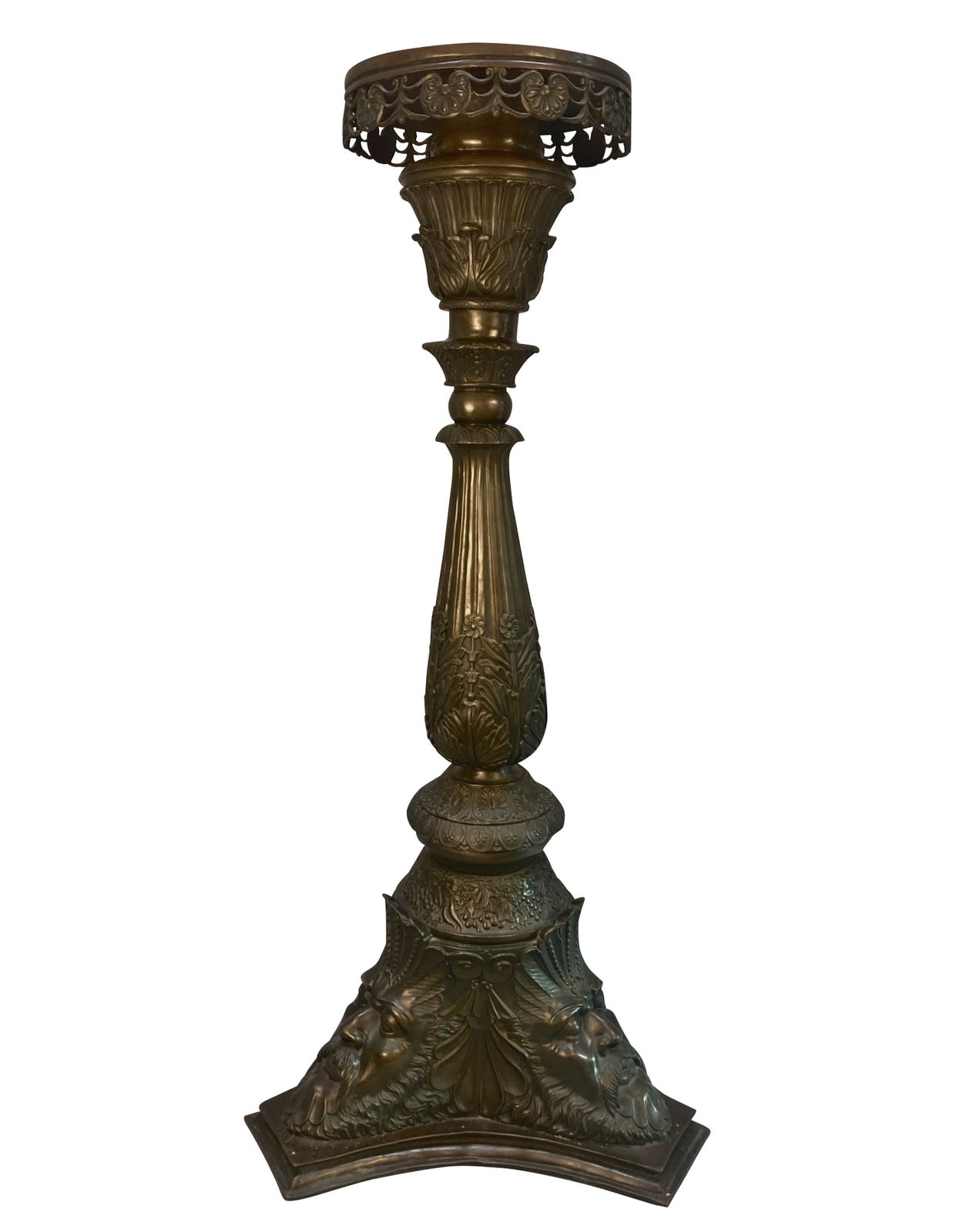 A Pair Of Large Venetian Bronze Torchere Pedestals photo furniture
