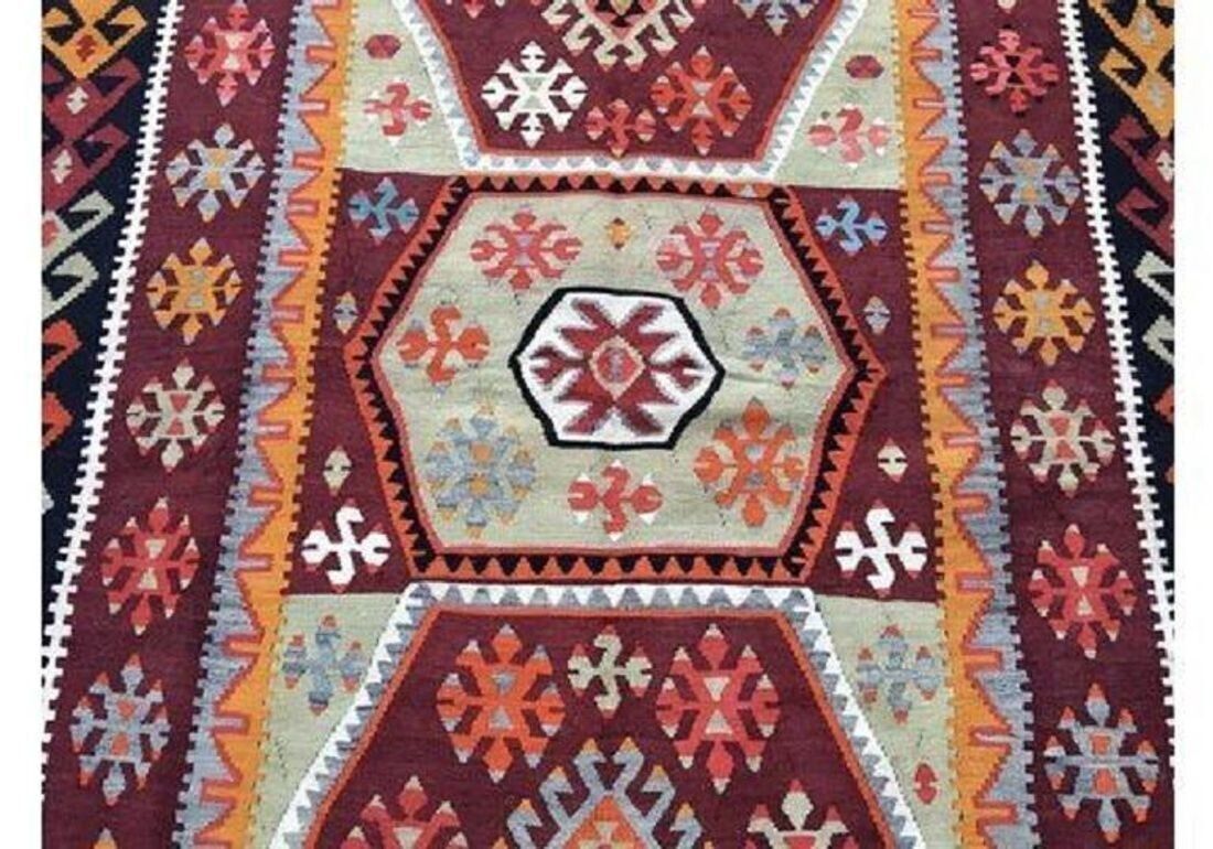 Vintage Anatolian Kilim 2.44m X 1.54m photo Textiles