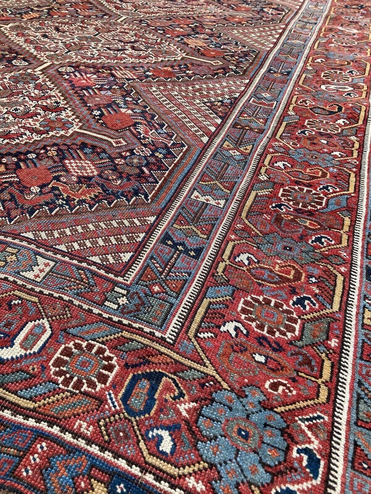 Antique Khamseh Rug 1.78m X 1.45m photo vintage