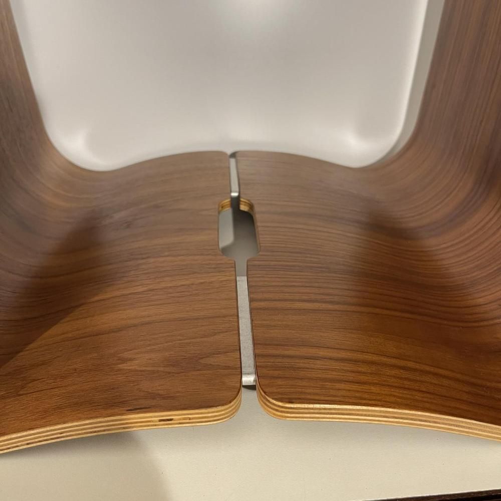Scandinavian Stools Or Side Tables In Curved Multiplex Wood, Rosewood And Aluminum In The Style Of Alvar Aalto, 1970s, Set Of 2 photo vinterior