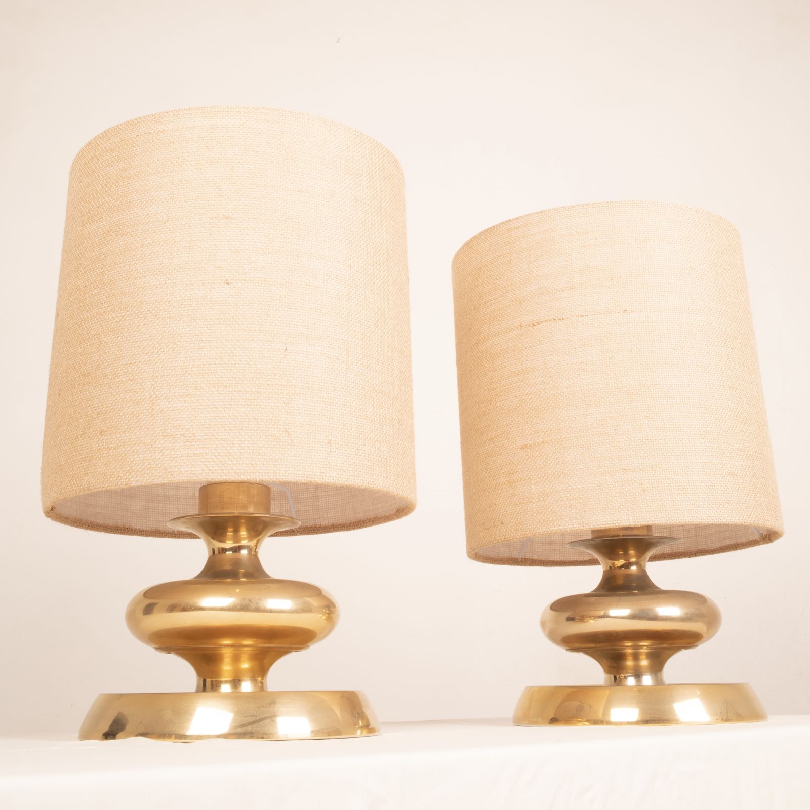 photo for sale Pair Of C 363 Lamps, 24k Gold Edition, Italy Lights, 1970