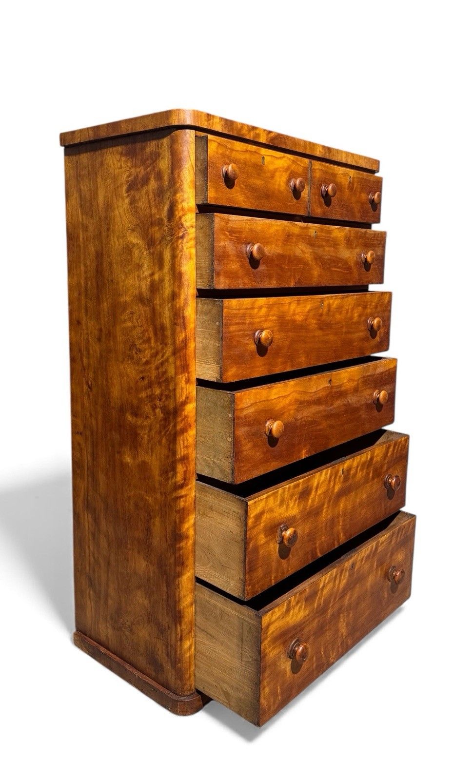Antique Satin Birch Slim Chest Of Drawers Victorian C1870s Superior Quality photo buy