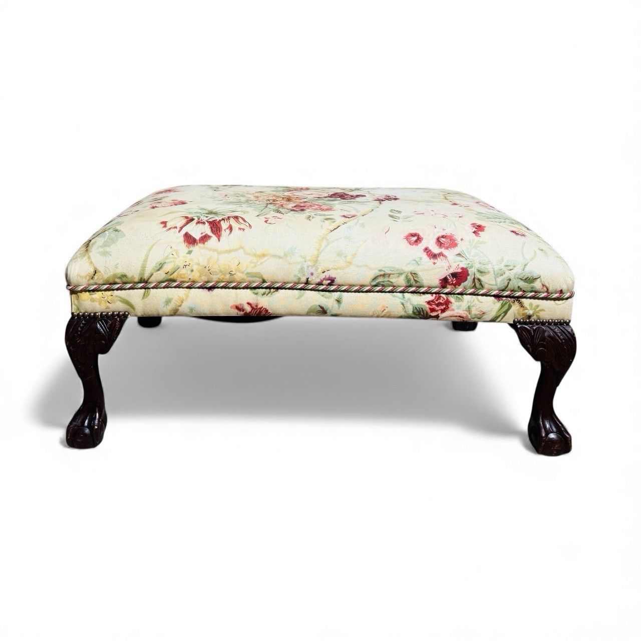 Antique Walnut Armchair Crimson Damask Upholstery Art Deco Style Alfred Allen photo furniture