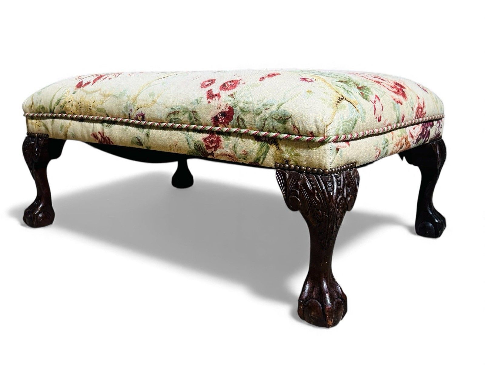 Antique Walnut Armchair Crimson Damask Upholstery Art Deco Style Alfred Allen photo for sale
