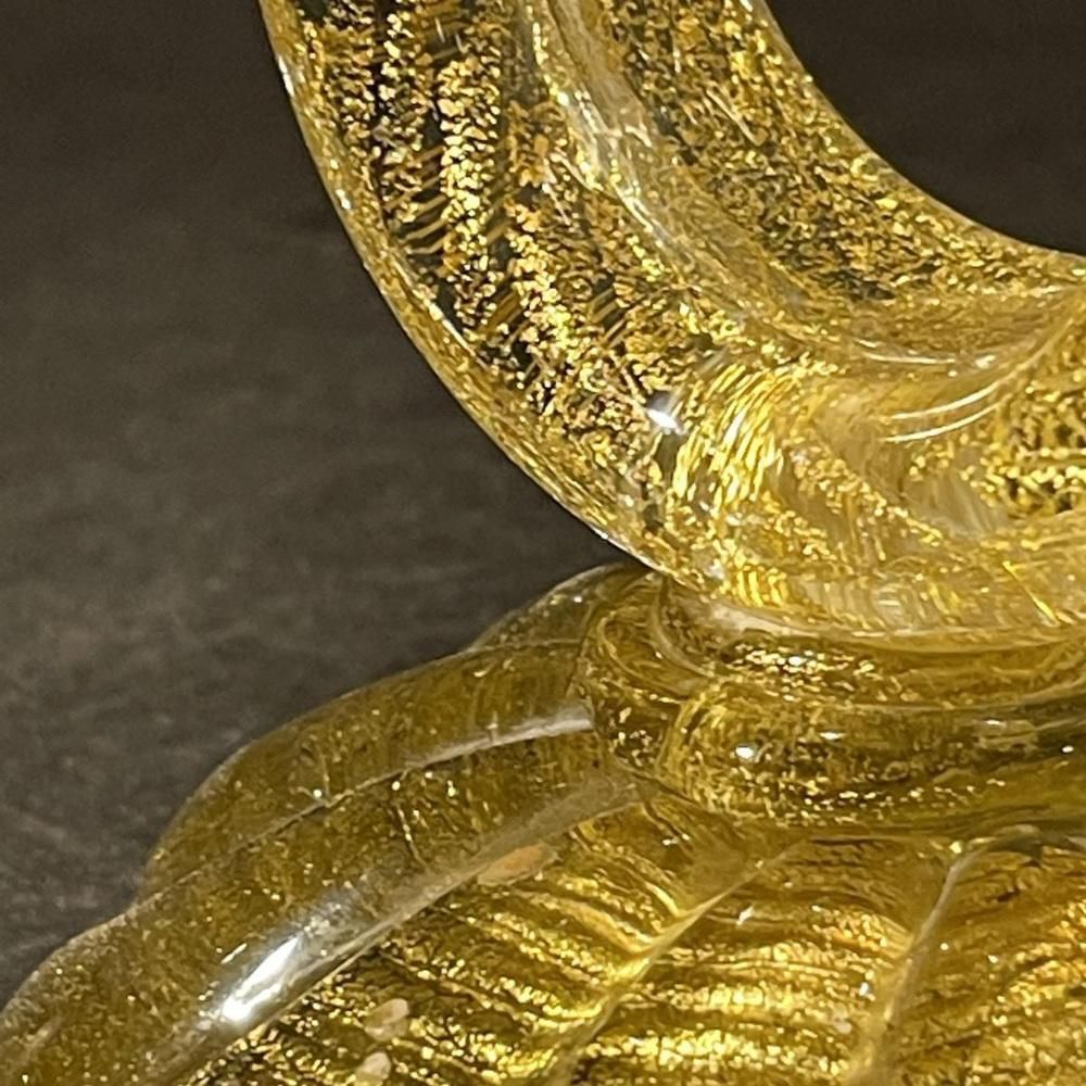 Murano Candleholder In Golden Glitter Glass By Ercole Barovier & Toso, 1950s photo 471.0
