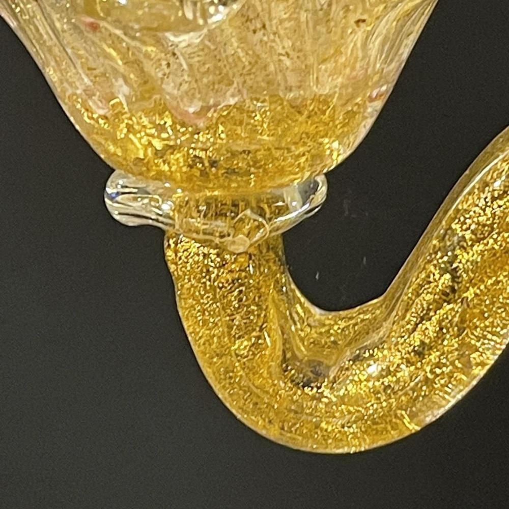 photo furniture Murano Candleholder In Golden Glitter Glass By Ercole Barovier & Toso, 1950s