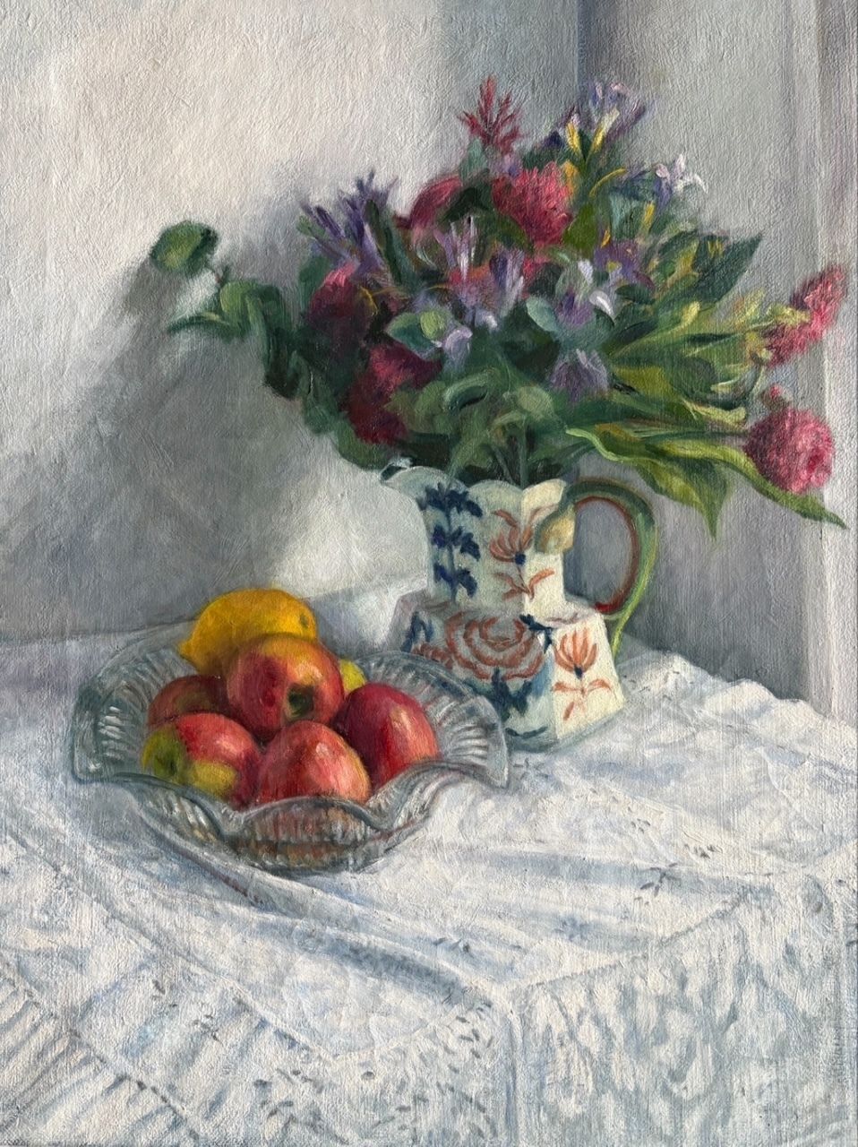 Anne Wright Rba (1935–2025), “Birthday Bouquet”, Oil On Canvas photo furniture