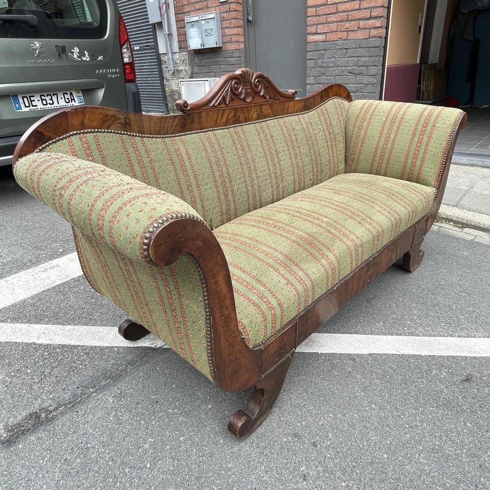 Antiek Gondelvormige Sofa In Charles X Stijl, 19e Eeuw photo 388.0