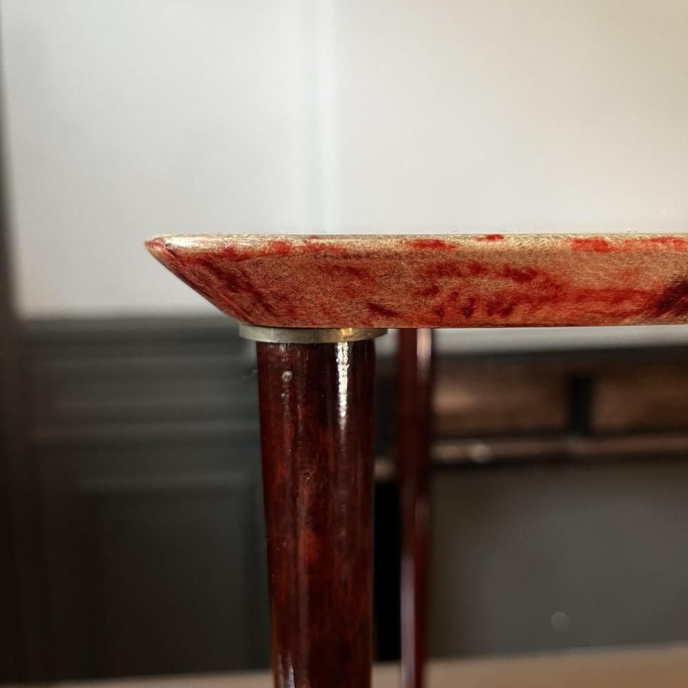 Salontafel In Rood Gelakt Geitenleer Van Aldo Tura, Italië, Ca. Jaren 1950 photo buy