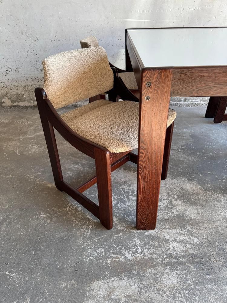 Mid Century Modern White Table And Chairs, Set Of 5 photo furniture