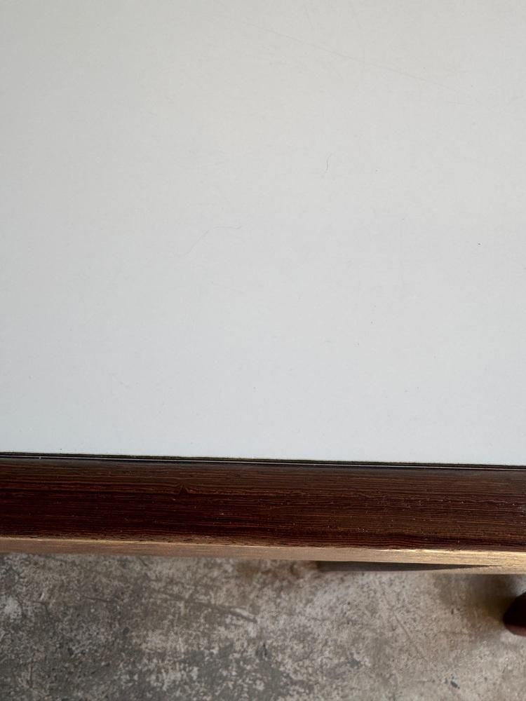 Mid Century Modern White Table And Chairs, Set Of 5 photo vinterior