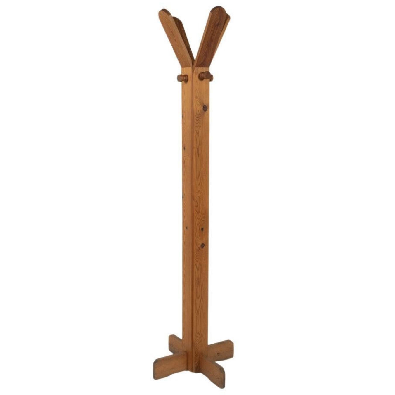 Mid Century Italian Coat Rack Wood Italy 1970s photo furniture