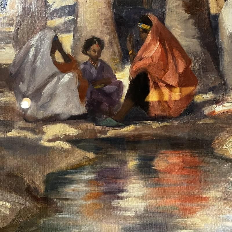 Charles Ernest Smets, Oasis Of Tinghir, Morocco, 1940s, Oil On Canvas, Framed photo buy