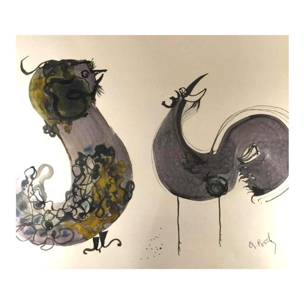 photo vintage Anne Body, The Great Combat, Mixed Media Op Papier, 1965