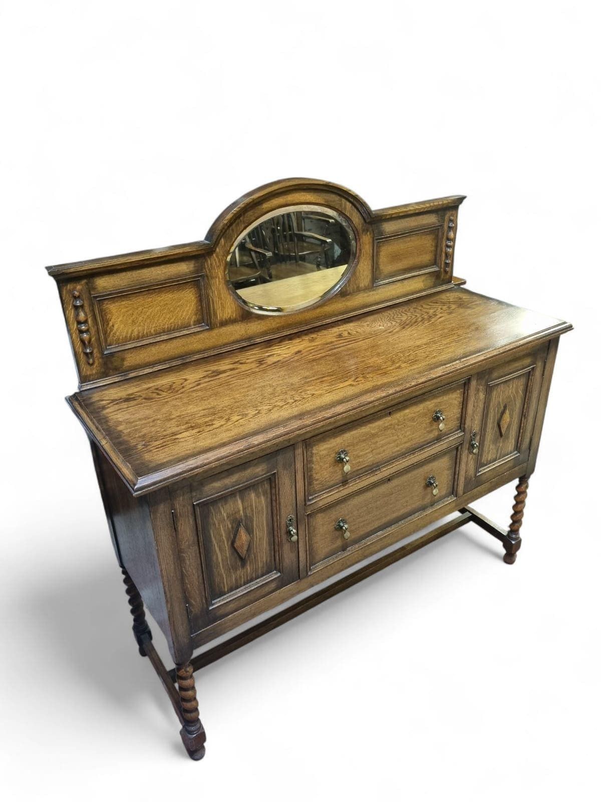 Antique Oak Sideboard With Mirror Back / Early 20th Century / Free Delivery photo Furniture