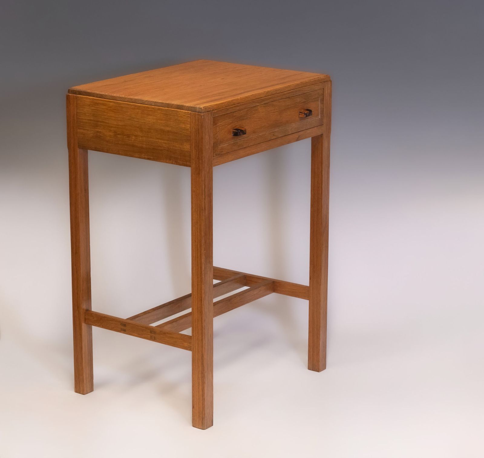 1930s Cotswold School Walnut & Ebony Side Table With Drawer