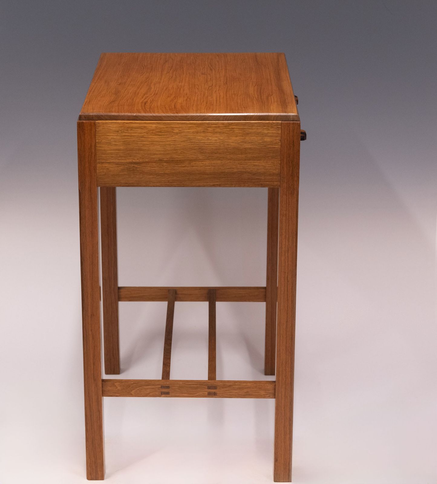 1385.0 1930s Cotswold School Walnut & Ebony Side Table With Drawer photo