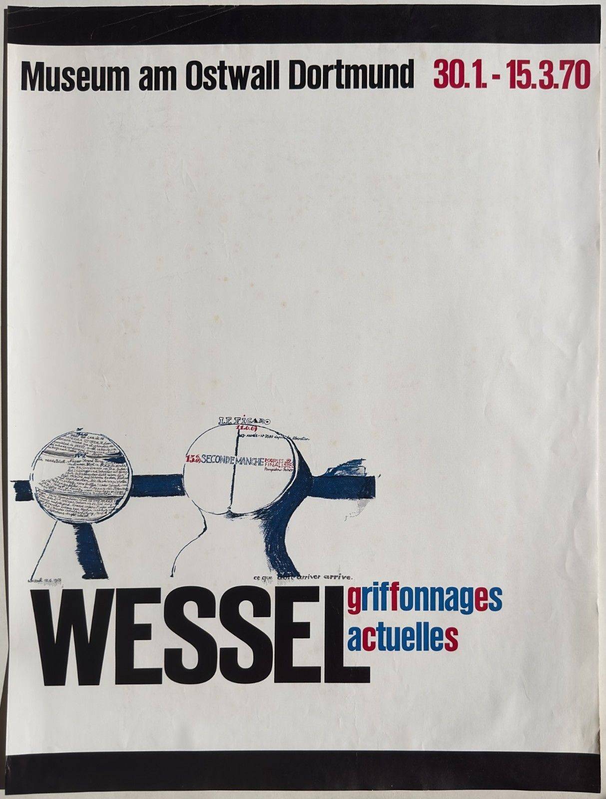Wilhelm Wessel Poster Poster Poster Exhibition Museum Ostwall Dortmund 1970