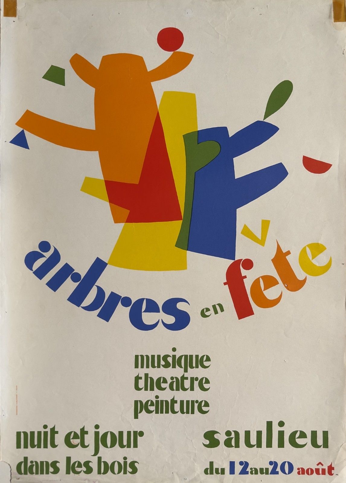 Typography Design 1970 Poster Fête Des Arre Saulieu Darantière Lyon