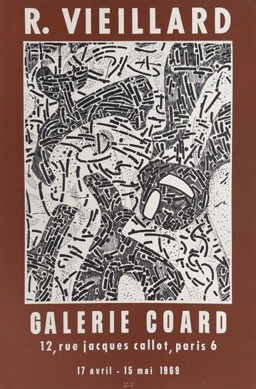 Roger Vieillard Poster Poster Poster Exhibition 1969 Gallery Coard