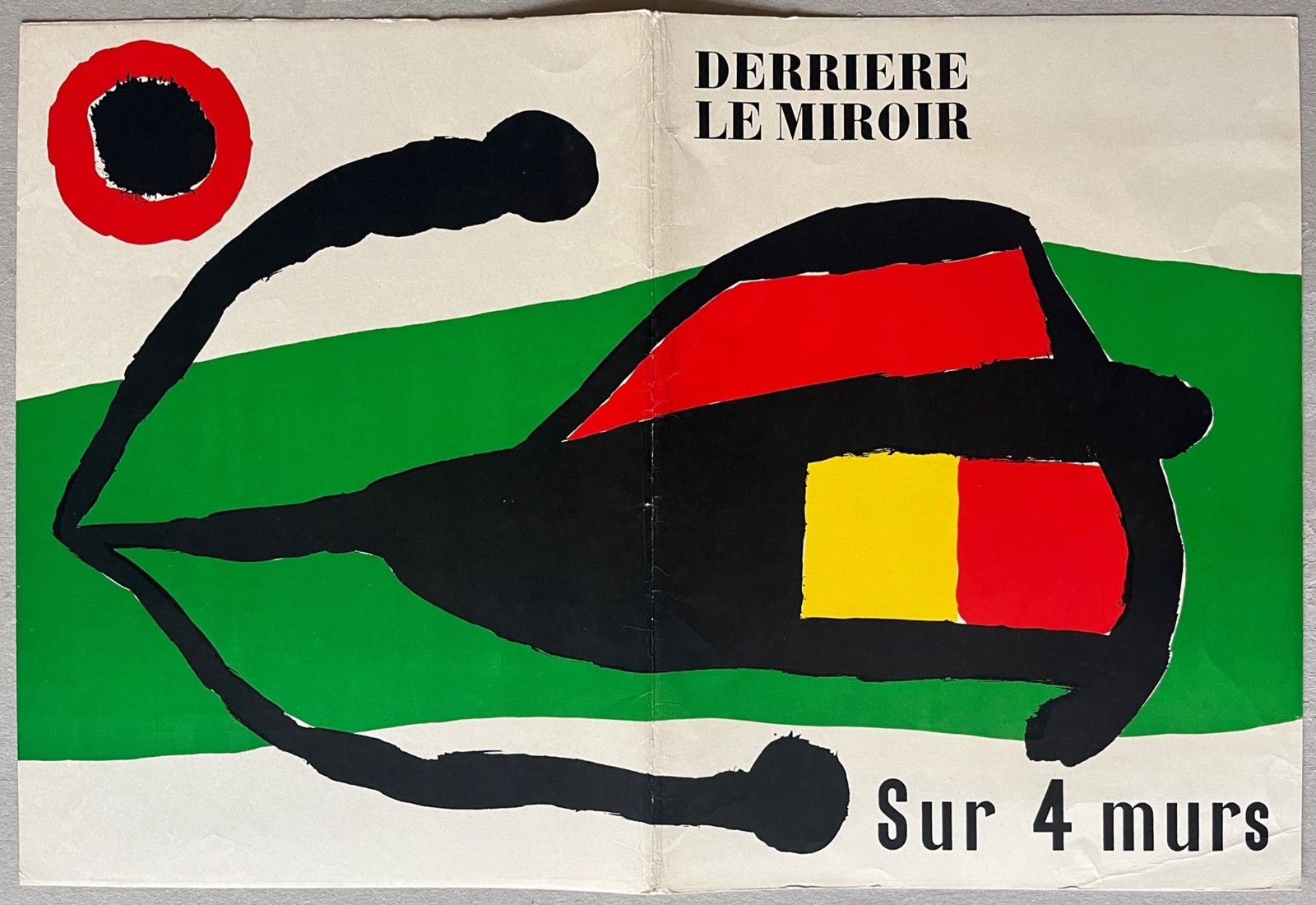 Joan Miro Original Lithograph 1956 38x56 Cm On 4 Walls Behind The Mirror
